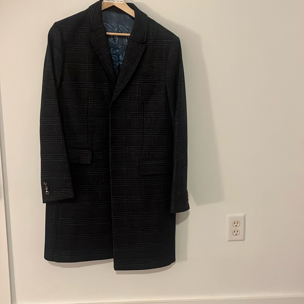Ted Baker Overcoat Gray Check Endurance size 40